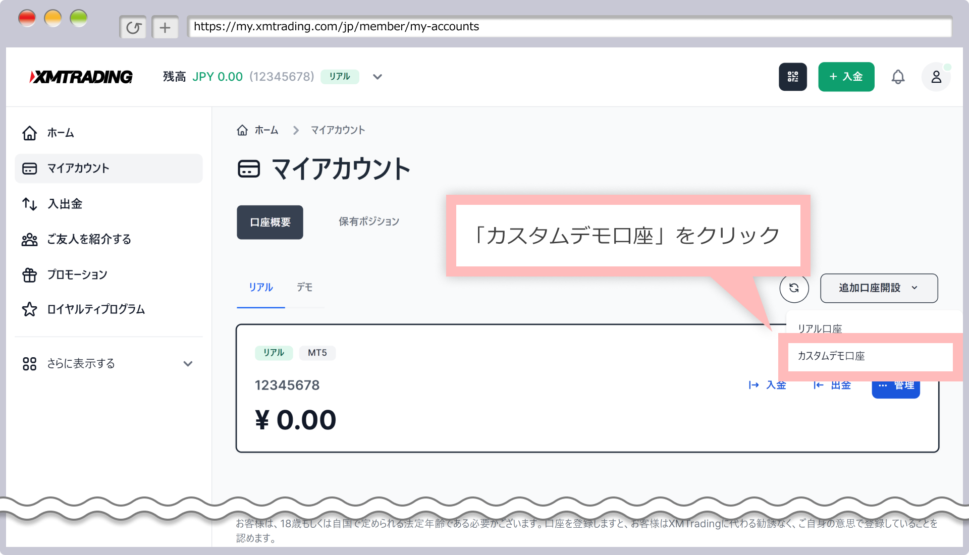 Open a Custom Demo Account