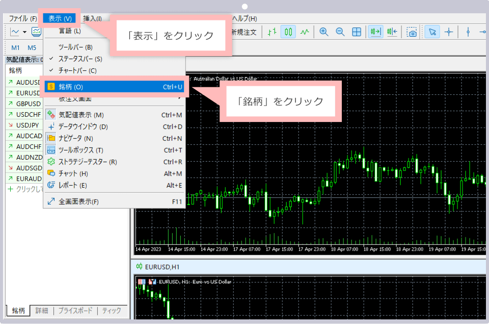 Click "View" and then select "Market."