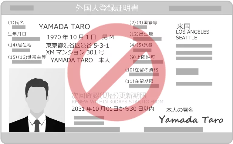 Alien registration card