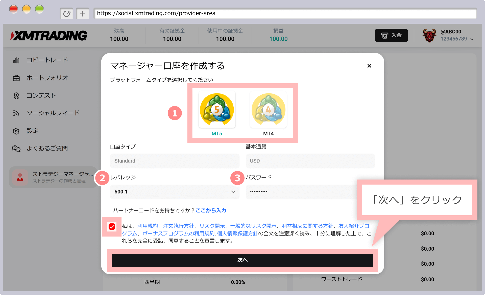 Creating a Strategy Manager Account